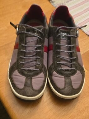 PLAE Butler Ember Casual Lace-Up Sneakers in red and brown Women 6.5/Mens 5